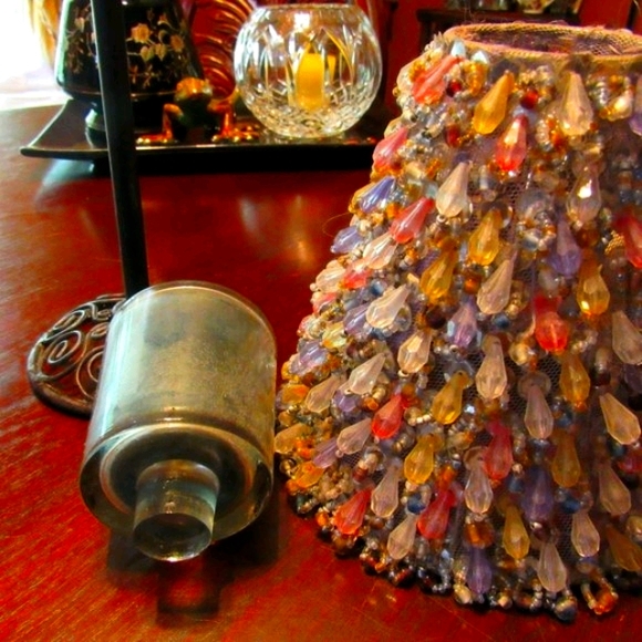 Vintage Votive Candle Lamp with Pastel Bead Shade - Picture 12 of 16